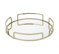 Home Details Modern Round Design Matte Black Mirrored Vanity Tray for Dresser, Perfume, Desk, Cosmetic & Jewelry Organizer,. 