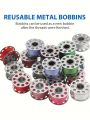 12/24PCS Stainless Steel Sewing Machine Bobbins - Durable Metal Construction for Brother Sewing Machine, Essential Sewing Craft. 