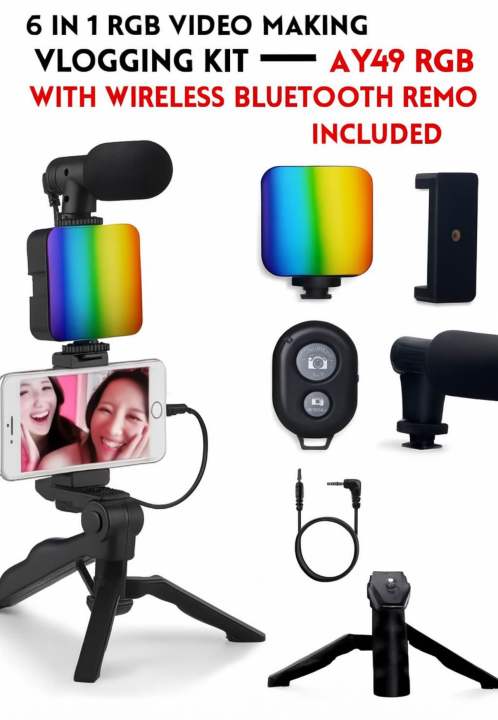 Video Kit RGB 6 in 1 Video Making Vlogging Kit Tripod For Smartphone & Camera ...