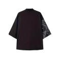 Men's Harajuku Japanese Patchwork Paisley Print Kimono Cardigan Traditional 3/4 Sleeves Haori Yukata Cosplay Clothing for Summer. 