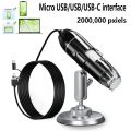 1600X 3in 1 Digital Microscope Camera with Stand Portable Electronic Microscope For Soldering LED Magnifier Type-C USB Android. 