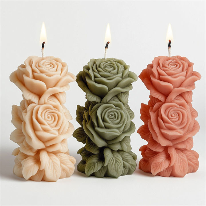 3D%20Rose%20Pillar%20Candle%20Silicone%20Mold%20DIY%20Geometric%20Flower%20Column%20Scented%20Candle%20Plaster%20Ornament%20Mold%20Handmade%20%20Wedding%20Decor%20-%20Image%202