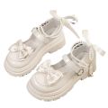 Lolita Shoes Heart Buckle Women Sweet Bow Pearl Chain Mary Janes Shoes Woman PU Leather Thick Bottom Party Pumps Mujer Zapatos. 