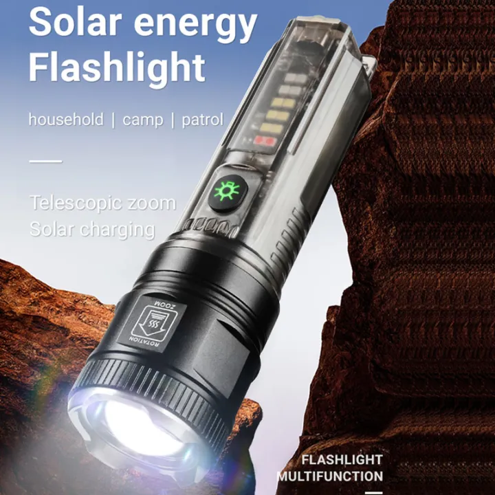 Outdoor Portable Solar Rechargeable Led Flashlights Super Bright ...