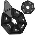 Weekly 7-day Pill Organizer Portable Travel Pill Box Multifunctional Small Medicine Case Black. 
