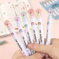 6 Pieces Set Kawaii Cat Paw Highlighter 6 Colors Slanted Tip Markers Liquid Ink for Student School Stationery Office Supplies. 