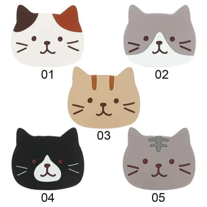 Nonslip Cat Shaped Silicone Cup Mat Holder Coffee Tea Drinks Cartoon