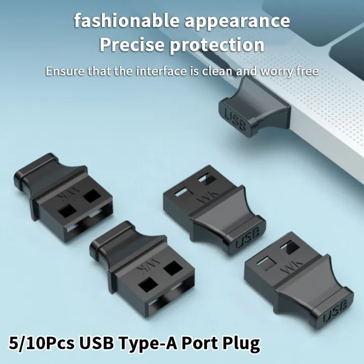 【F】5/10Pcs Type-A USB Port Plug With Handle Anti-dust Cover For Laptop ...