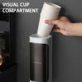 Disposable Cup Holder Water Dispenser Storage Paper Cup Rack Space-Saving Taker Automatic Cup Dropper Organizer For Home. 