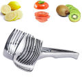 Stainless Steel Kitchen Handheld Orange Lemon Slicer Tomato Cutting Clip Fruit Slicer Onion Slicer KitchenItem Cutter Accessorie. 