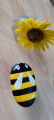stone painting of honey bee. 