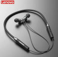 Lenovo HE05 Wireless Neckband Bluetooth 5.0 Headphone Wireless Headset With Heavy Bass Stereo Earphones High Quality Magnetic Attraction Intelligent Noise Reduction Cancelling Sports Headset. 
