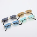 Retro Sunglasses For Men And Women High-End Frameless Fashion UV400 Irregular Cut Lenses Women Sun Glasses. 