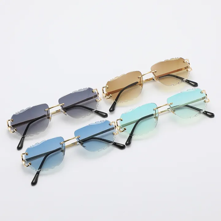 Retro%20Sunglasses%20For%20Men%20And%20Women%20High-End%20Frameless%20Fashion%20UV400%20Irregular%20Cut%20Lenses%20Women%20Sun%20Glasses%20-%20Image%203