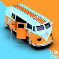 Bus toy car model in orange blue color can be collected as birthday/Christmas/Halloween/Thanksgiving/Easter gifts. 
