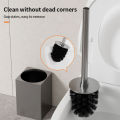 Luxury Toilet Brush Metal Shell Wall-Mounted Toilet Brush Holder No Dead Angle Home Cleaning Tools Bathroom Accessories.