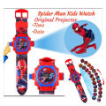 Unbranded Plastic Summer Watch for Boys - Spider Man Projector Flashlight Style - Red/Blue. 