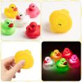 Pack of 10 Luminous Floating Rubber Ducks – Flashing Color Changing Bath Toys for Kids – Waterproof Light-Up Ducklings for Baby Bath Time, Swimming Pool & Summer Water Fun. 
