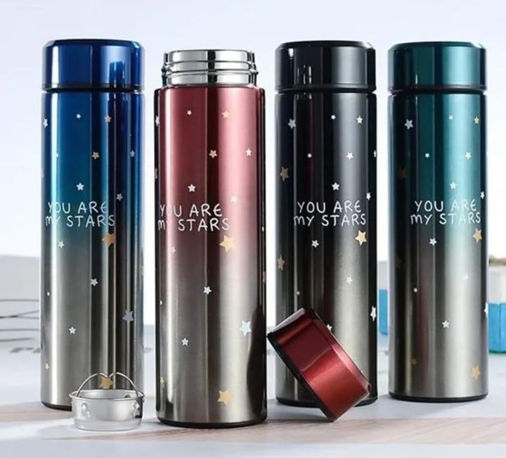 Star Printed Temperature Water Bottle Smart Vacuum Insulated