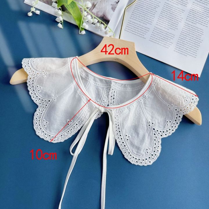 New%20White%20Women's%20Fashion%20Lace%20Collar%20New%20Organza%20Embroidery%20White%20Detachable%20Shirt%20Lace%20Up%20Shawl%20Fake%20Collar%20-%20Image%206