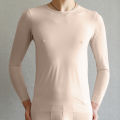 Men Thermal Underwear Tops Silk Quick Drying Underwear Long Sleeve T-shirts Undershirts Breathable Slip Sleepwear.