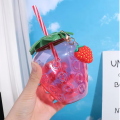 1pc Strawberry Straw Cup Cute Cartoon Strawberry Straw Cup Fruit shaped Suitable for Summer Beach, Juice Cup, Beverage Cup. 