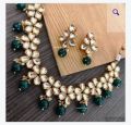 Customized fashionable handmade kundan jewlery set. 