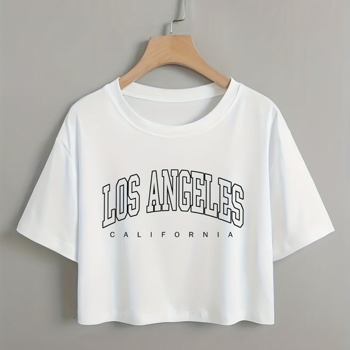 Letter%20Graphic%20Casual%20Crop%20Short%20Sleeve%20T-shirt%20Round%20Neck%20Running%20Sports%20Tee%20Women's%20Activewear%20-%20Image%207