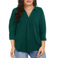Women's 1XL-5XL Plus Size Chiffon women's pullover oversized loose V-neck shirt top plus size women clothing.