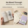 A5 Corgi Dot Grid Notebook Lavender Faux PU Journal 160GSM Ivory Paper 160 Numbered Pages 5x5mm Dotted Diary.