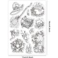 1PC Witch Props Clear Stamps for Cards Making Magic Book Crystal Ball Skull Silicone Clear Stamp Seals Transparent Stamps. 