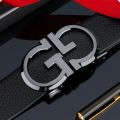 1pc Self-buckle men's belt true automatic new belt fashion young man trouser belt soft leather high-end. 