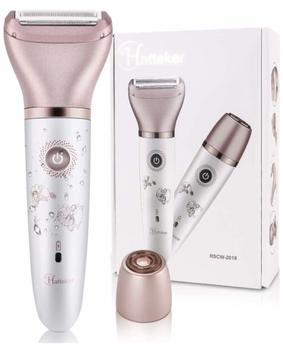hatteker rscw 2018 body groomer, Painless 3-in-1 Women Shaver Hair Remover for Face, Legs and Underarm, Portable Waterproof Bikini Trimmer Wet and Dry Cordless Lady Hair Removal