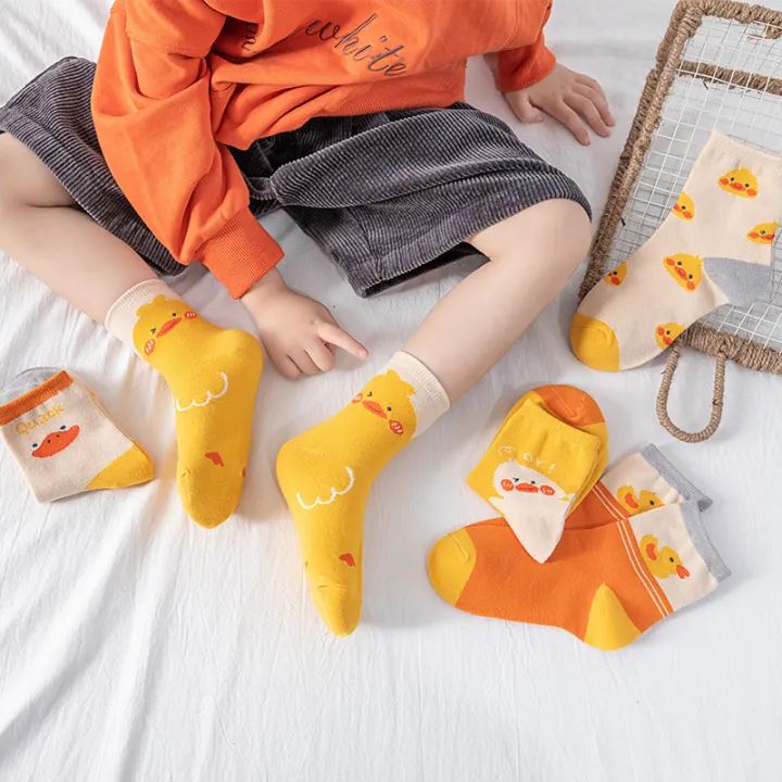 5%20pairs%20of%20autumn%20and%20winter%20children's%20short%20socks%20cute%20yellow%20duck%20cartoon%20breathable%20boys%20and%20girls%20mid%20tube%20socks%20-%20Image%206