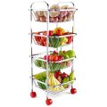 Vegetable And Fruit Heavy Trolley Kitchen Rack 4 Steps. 