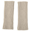 Autumn Winter Fashion Warm Fingerless Solid Color Ribbed Knitted Short Gloves Arm Warmers.