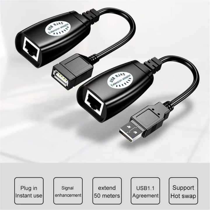 2Pcs%20USB%20to%20RJ45%20LAN%20Cable%20Extension%20Adapter%20Extender%20Over%20Cat5%20RJ45%20Cat6%20Patch%20Cord%20Black%20Networking%20Accessories%20-%20Image%206