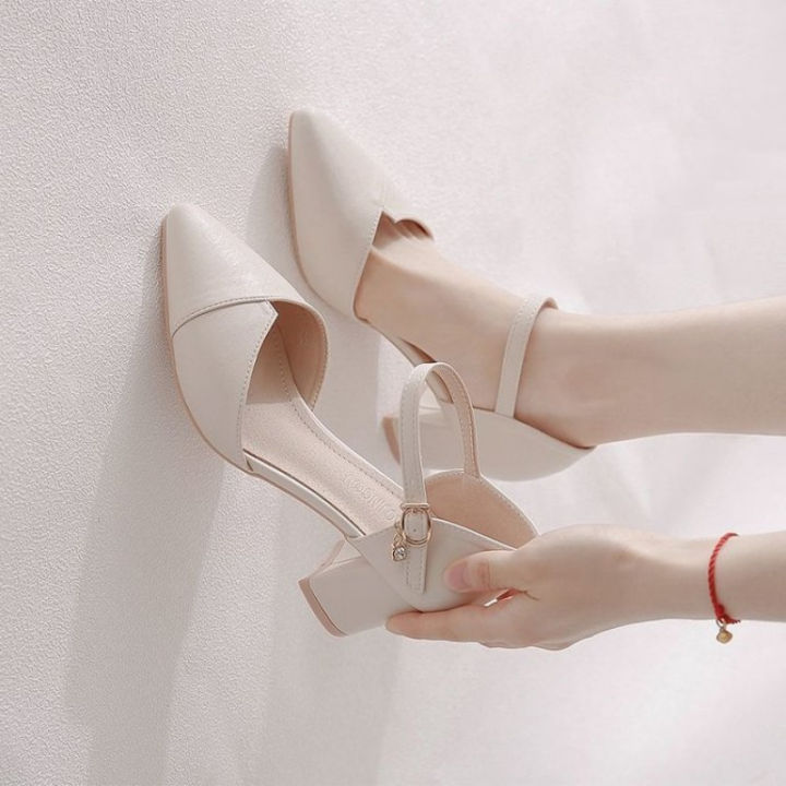 Ladies%20Elegant%20Beige%20Pointed%20Toe%20Thin%20Strap%20Cross%20Buckle%20Mid%20Heel%20Sandals%20Daily%20Office%20Shoes%20-%20Image%205