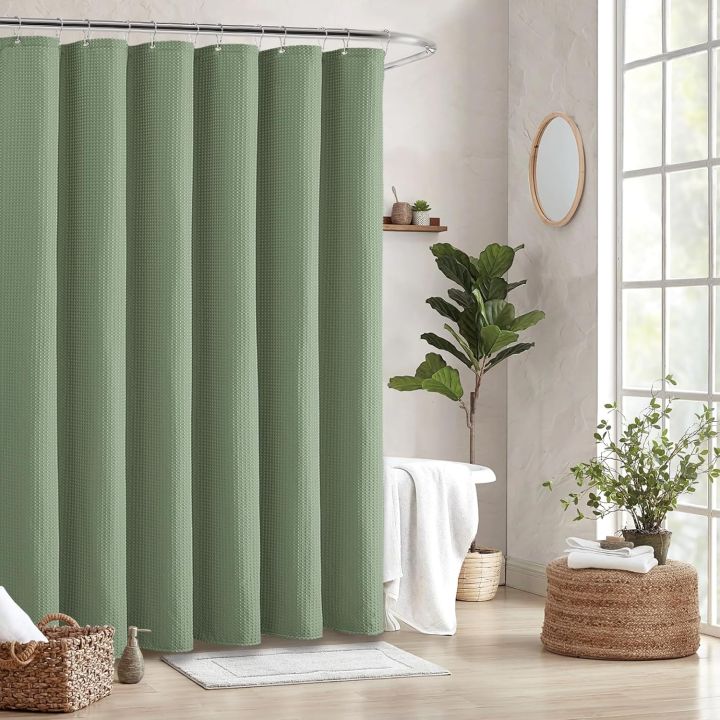 Waffle%20Shower%20Curtain%20Heavy%20Duty%20Mould%20Proof%20Resistant%20Shower%20Curtain%20for%20Bathroom%20Waterproof%20Luxury%20Shower%20Curtain%20with%2012Hooks%20-%20Image%204