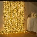 2M-10M Flower Green Leaf String Lights Artificial Ivy Vine Fairy Light Wedding Party Decoration Christmas Home Room Wall Plant. 