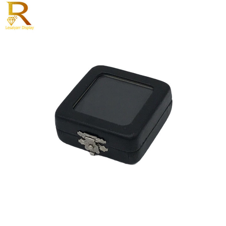 Quality Loose Diamond Display Box PU Leather Case Gem Stone Storage Box Black White Pad Bead Pendant Gemstones Organizer Holder