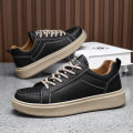 Leather Trend Men Casual Shoes Platform Soft Sneakers Outdoor Breathable Sport Shoes Lightweight Skid Running Shoes Tennis Shoes. 