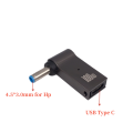 Type C to 4.5x3.0mm Plug Converter 100W USB C PD Fast Charging Cable for HP / Dell Laptop Charger DC 4.5*3.0. 