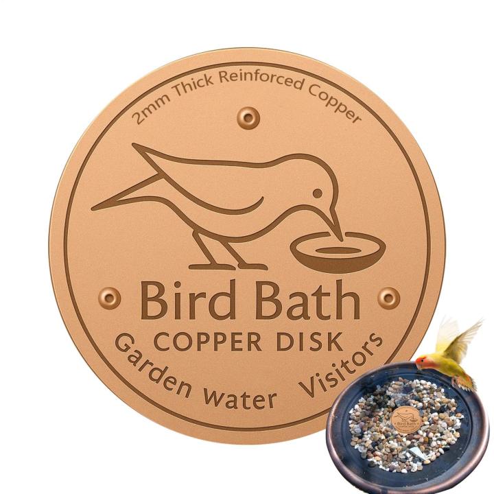 Bird Bath Copper Birdbath Purifier with Triple-Point Support Bath Disk Ornaments Feeder Accessories for Outdoor Bird Baths Bowls