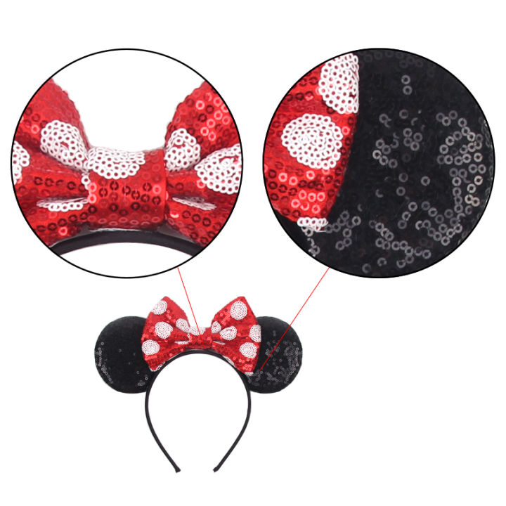 2026%20Classical%20Mouse%20Ears%20Headband%20Embroidery%205"%20Sequins%20Dot%20Bow%20Hairband%20For%20Girls%20Featival%20Party%20DIY%20Hair%20Accessories%20-%20Image%204