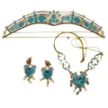 New Aladdin Dangle Earring Princess Jasmine Earrings Necklace Head Wear Handmade Jewelry Earring Clips Princess Dress Up Jewelry. 