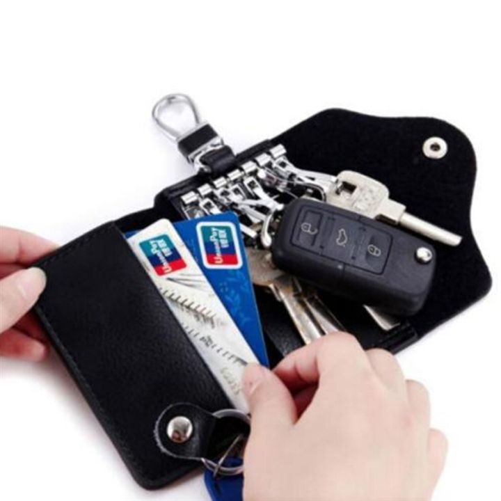 Portable%20Leather%20Housekeeper%20Holders%20Car%20Keychain%20Key%20Holder%20Bag%20Case%20Unisex%20Wallet%20Cover%20Simple%20Solid%20Color%20Storage%20Bag%20-%20Image%203