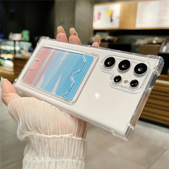 Thick%20Shockproof%20Card%20Bag%20Wallet%20Clear%20Phone%20Case%20For%20%20S24%20Ultra%20S21%20S22%20S23%20Fe%20S%2024%20Plus%205G%20Soft%20Corners%20Cover%20Cases%20-%20Image%206