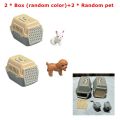 ▶2/4Pcs Realistic Mini Dog & Cat Cage With Door Miniature Dollhouse Pet House For Doll Accessories Mini Pets Habitat.