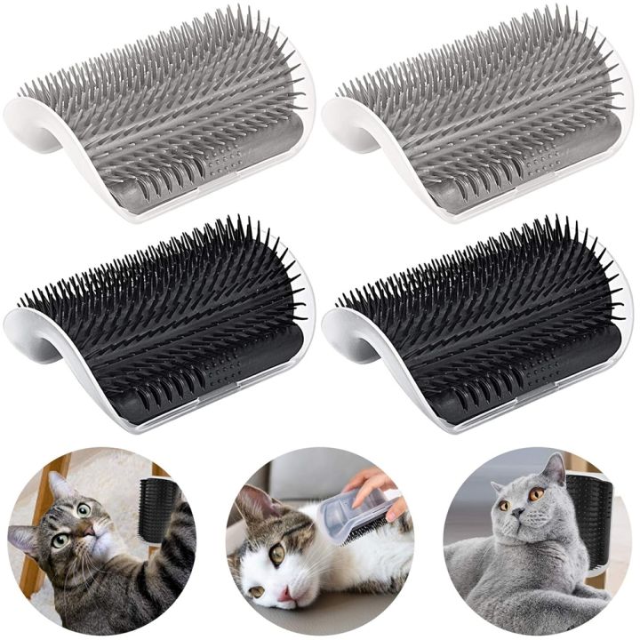 Cat Brush Comb Cat Toy with Catnip Cat Wall Brush Corner Cat Scratcher ...